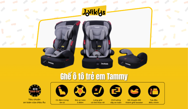 Ghế ô tô an toàn trẻ em Jovikids Tammy R44 cho bé 9 tháng-12 tuổi