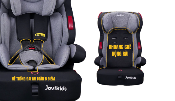 Ghế ô tô an toàn trẻ em Jovikids Tammy R44 cho bé 9 tháng-12 tuổi