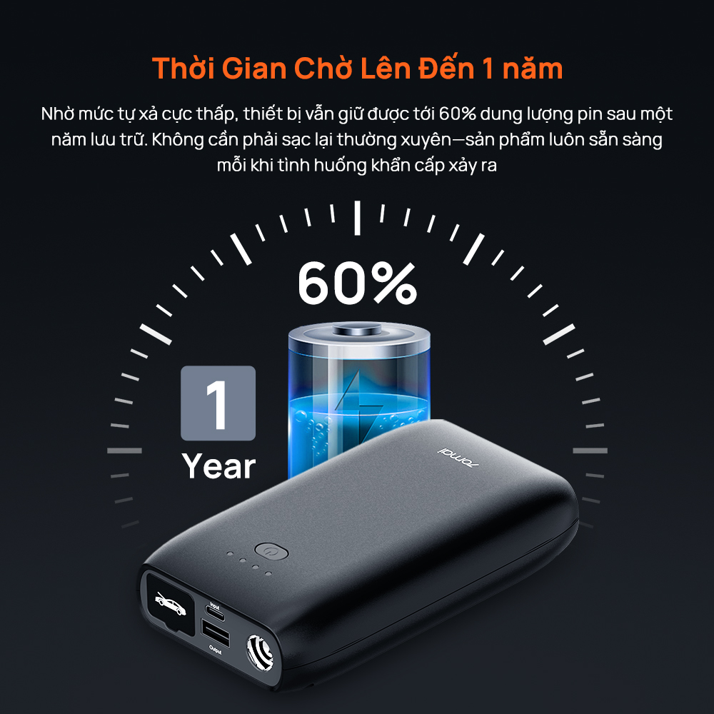 Bộ Kích Bình Ô Tô 70mai PS07 pin 10400mAh  thế hệ mới- Kết hợp Sạc dự phòng