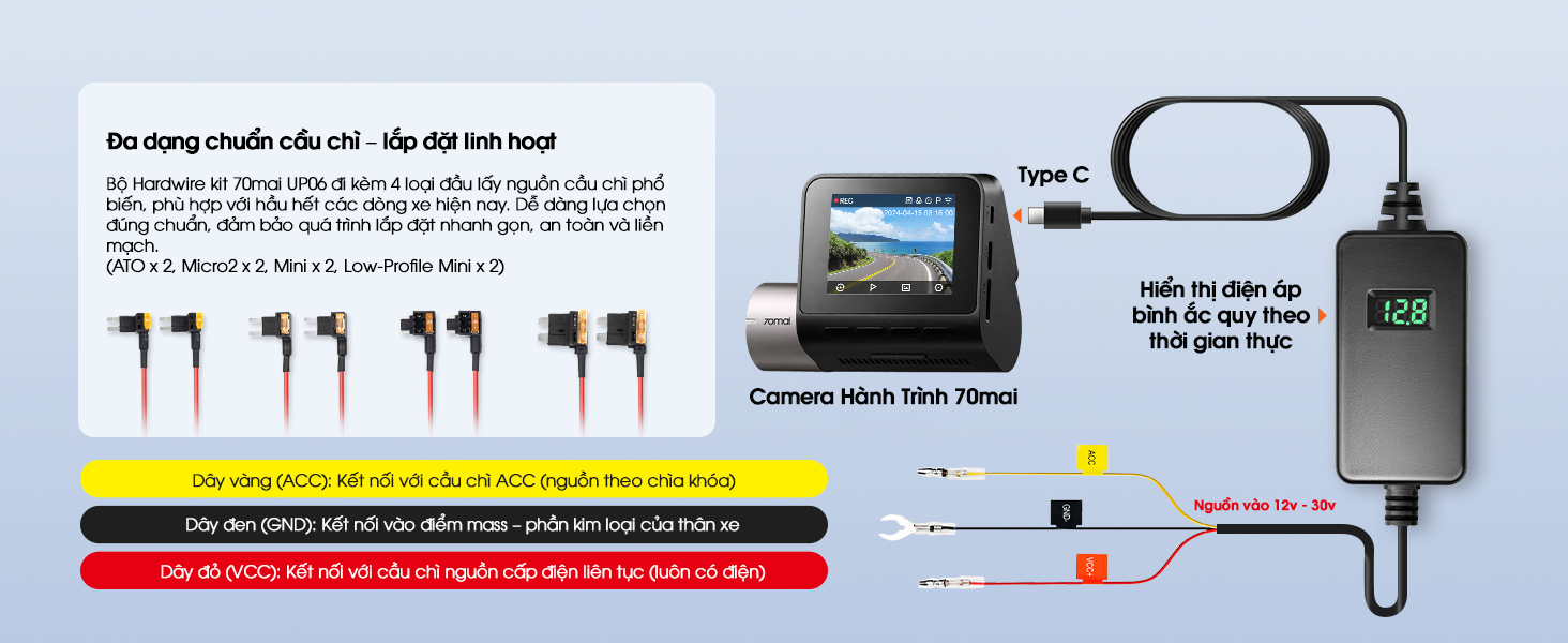 Bộ Hardwire Kit 70mai UP06 cho camera hành trình 70mai