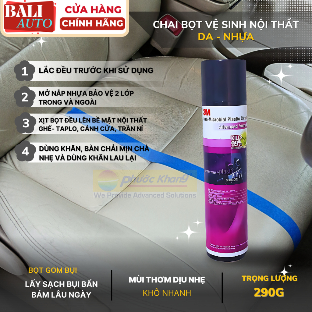 [Chính hãng] Chai Bọt vệ sinh làm sạch ghế - trần Nỉ nội Thất ÔTô 3M™ 290g
