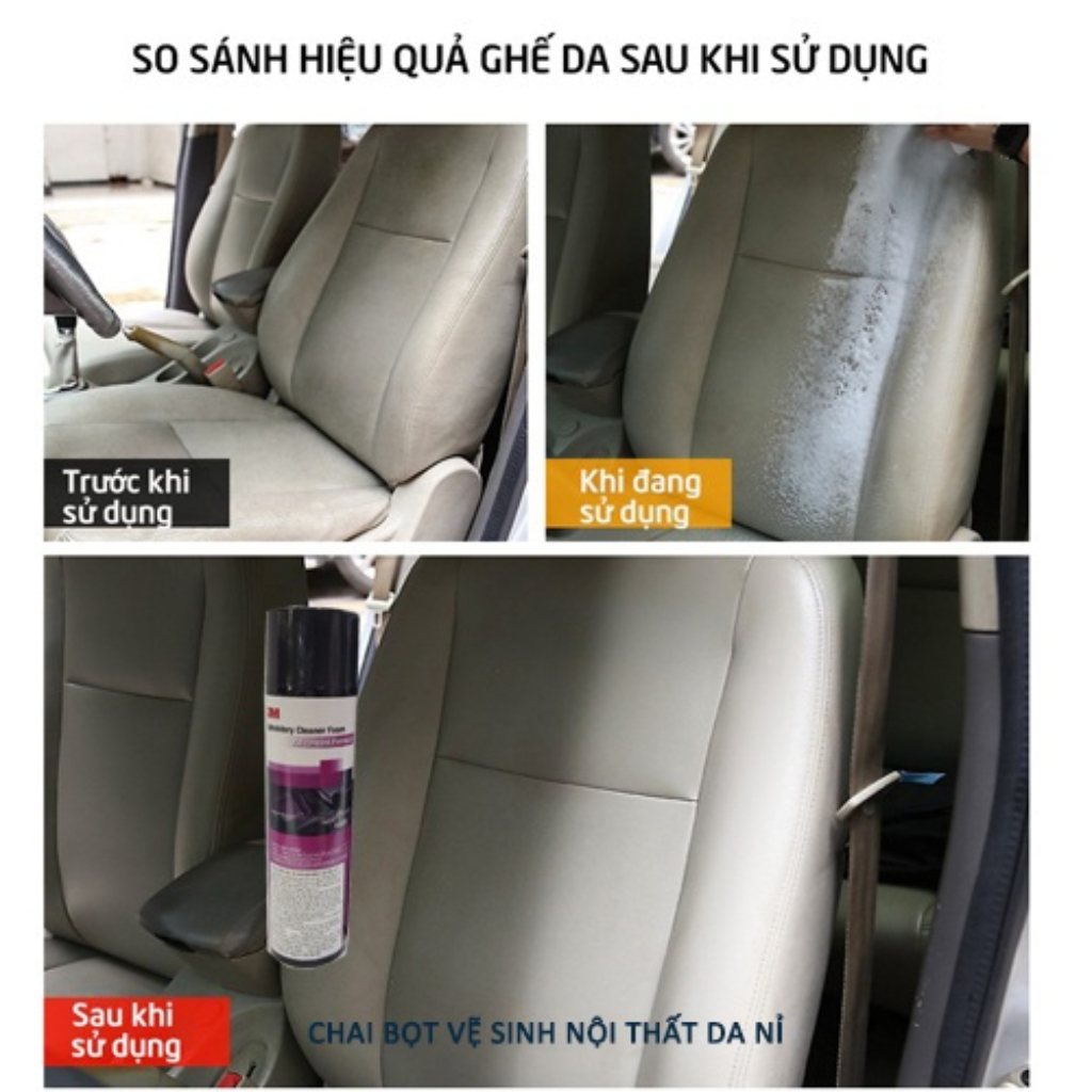 [Chính hãng] Chai Bọt vệ sinh làm sạch ghế - trần Nỉ nội Thất ÔTô 3M™ 290g