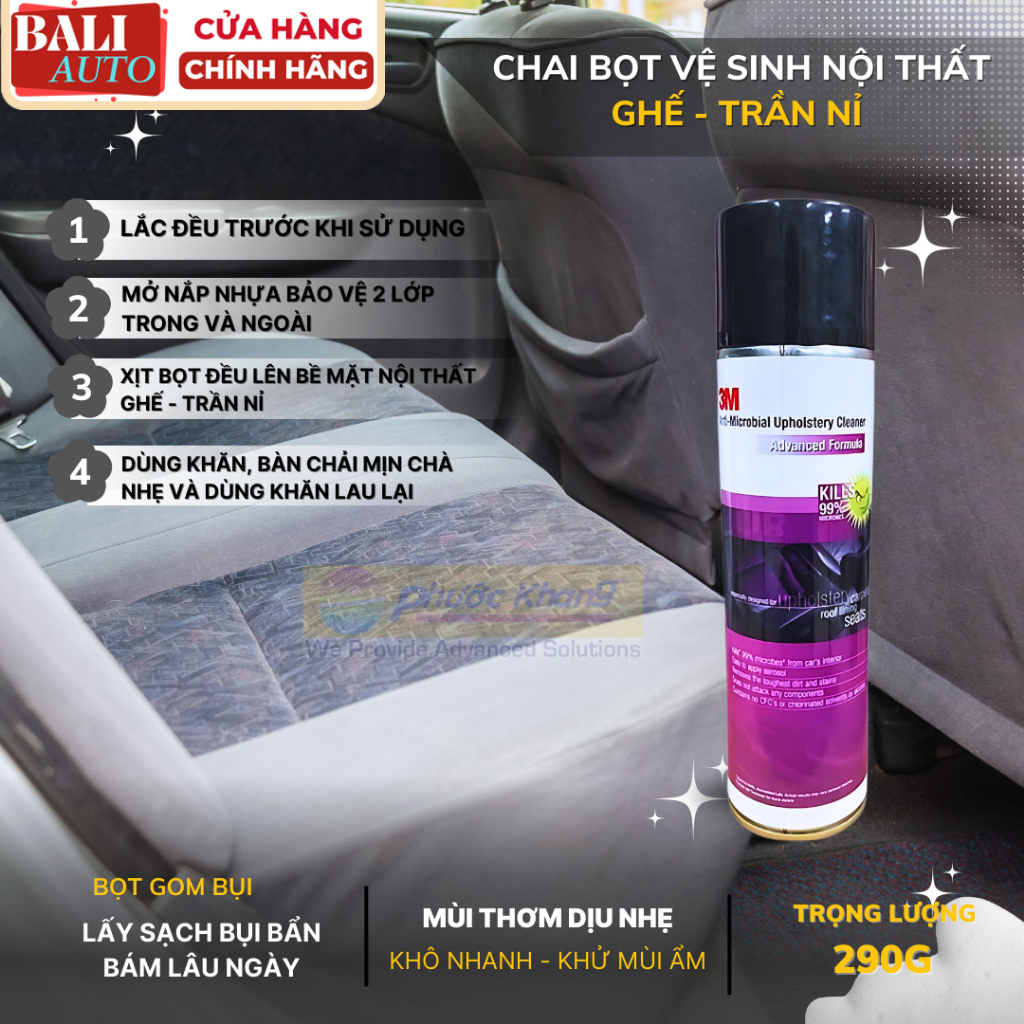 [Chính hãng] Chai Bọt vệ sinh làm sạch ghế - trần Nỉ nội Thất ÔTô 3M™ 290g