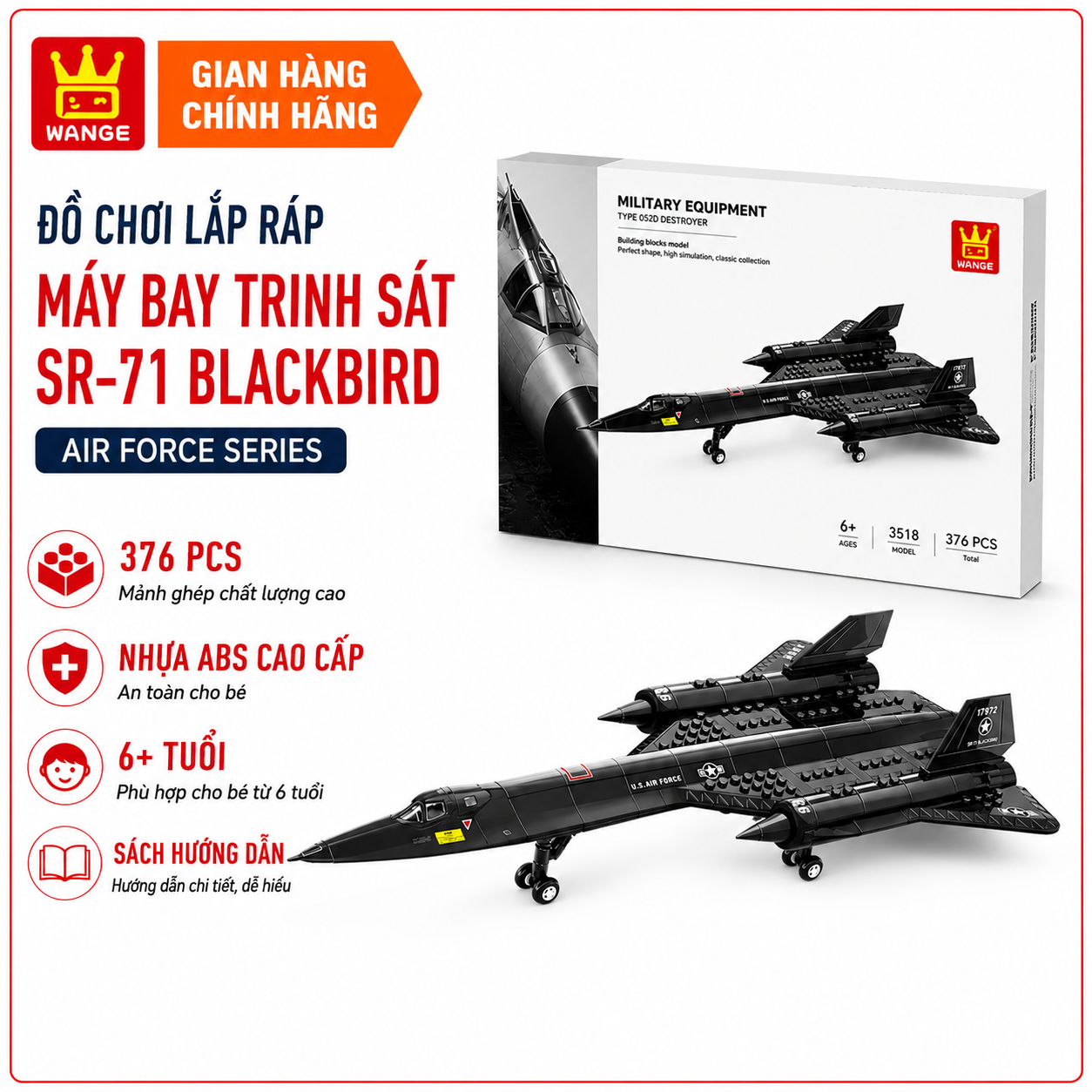 MÔ HÌNH MÁY BAY TRINH SÁT SR-71 BLACKBIRD 4005