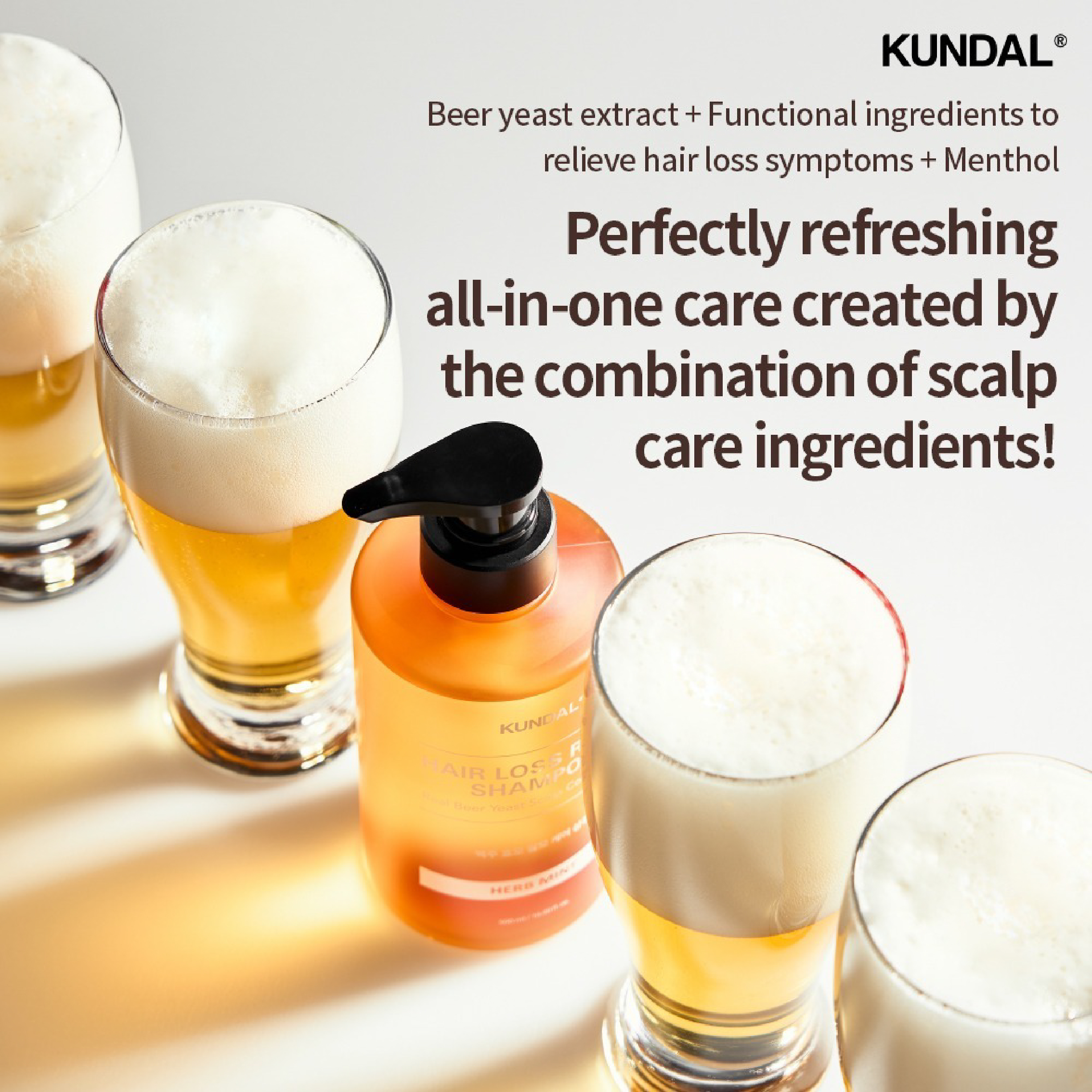 Dầu Gội Ngăn Ngừa Rụng Tóc KUNDAL REAL BEER YEAST 500ml