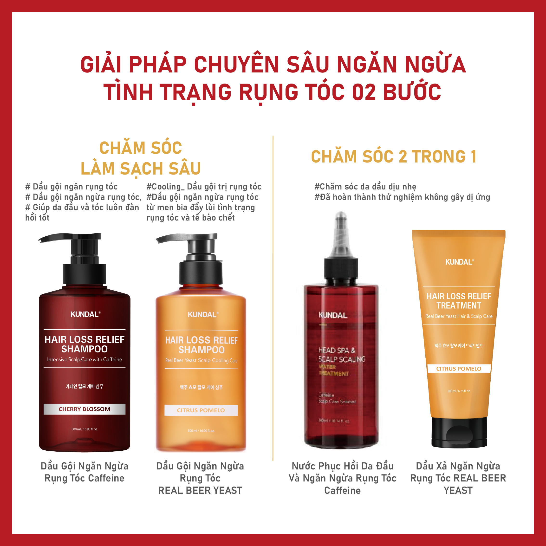 Dầu Gội Ngăn Ngừa Rụng Tóc KUNDAL REAL BEER YEAST 500ml