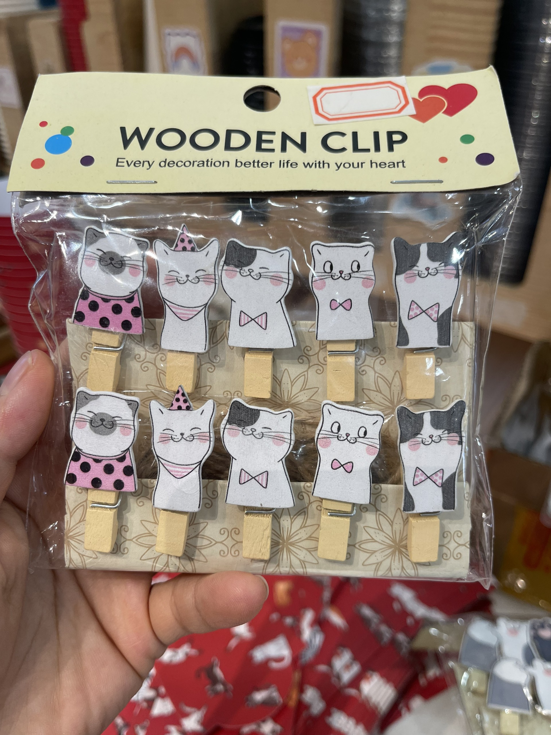 Bộ kẹp trang trí hình mèo 10c/ set