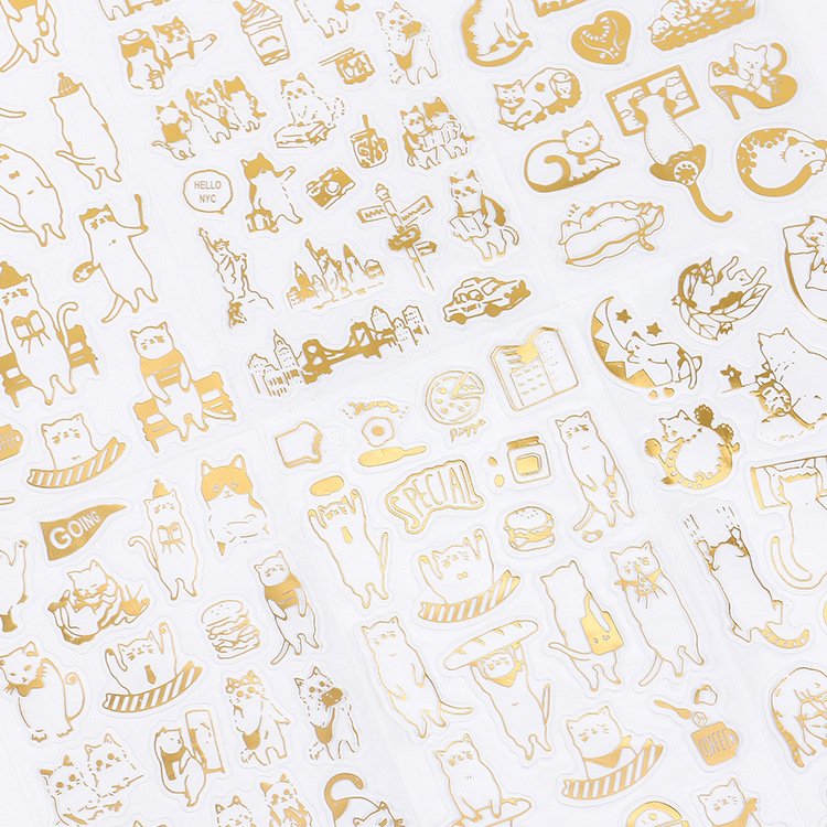 Bộ sticker chống nước hình mèo - set 6 tờ