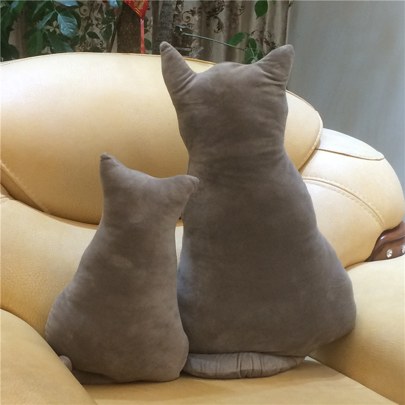 Gối tựa lưng hình mèo đơn sắc size 45cm