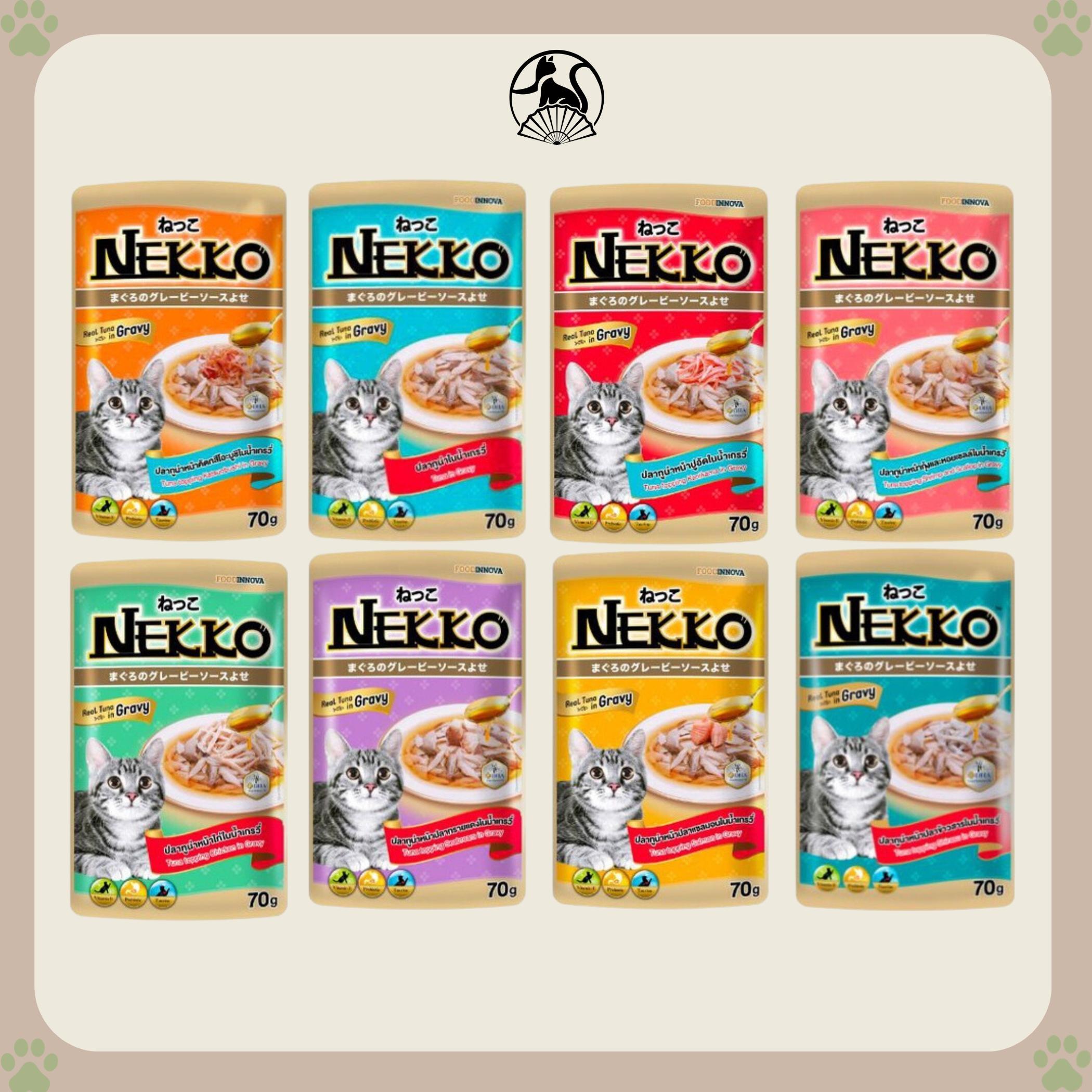 Pate Nekko dành cho mèo trưởng thành đủ vị sốt và thạch gói 70g hàng chính hãng