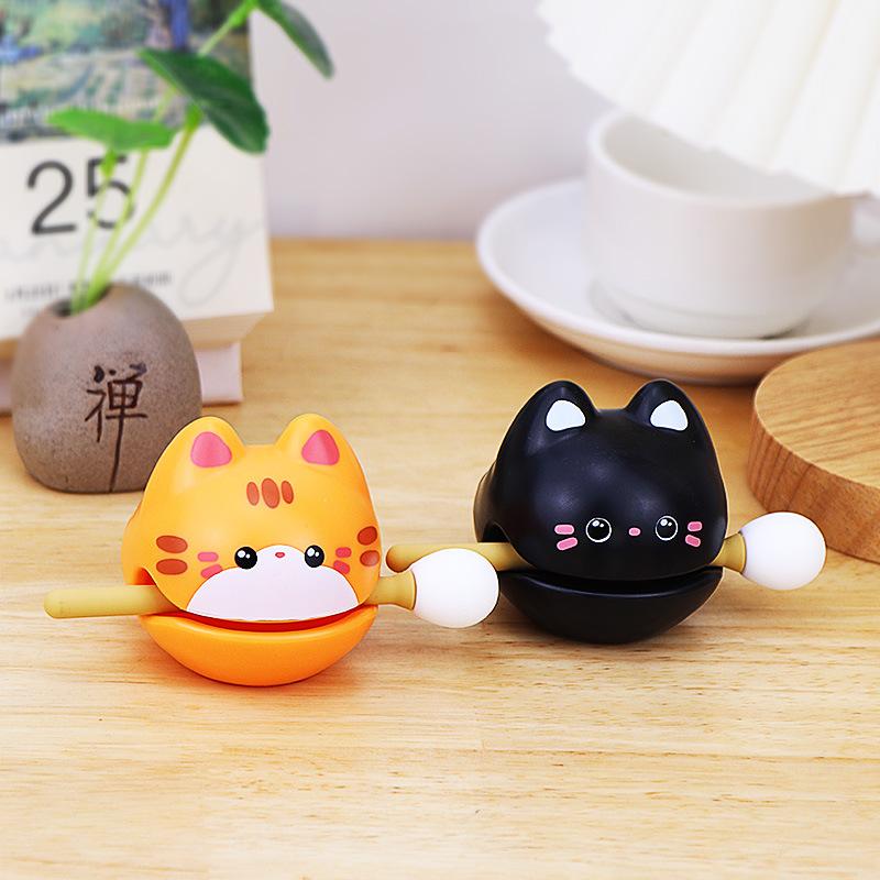 Gõ mini hình mèo mõ nhựa tiếng vang âm nhạc quà tặng trang trí bàn học bàn làm việc giảm stress