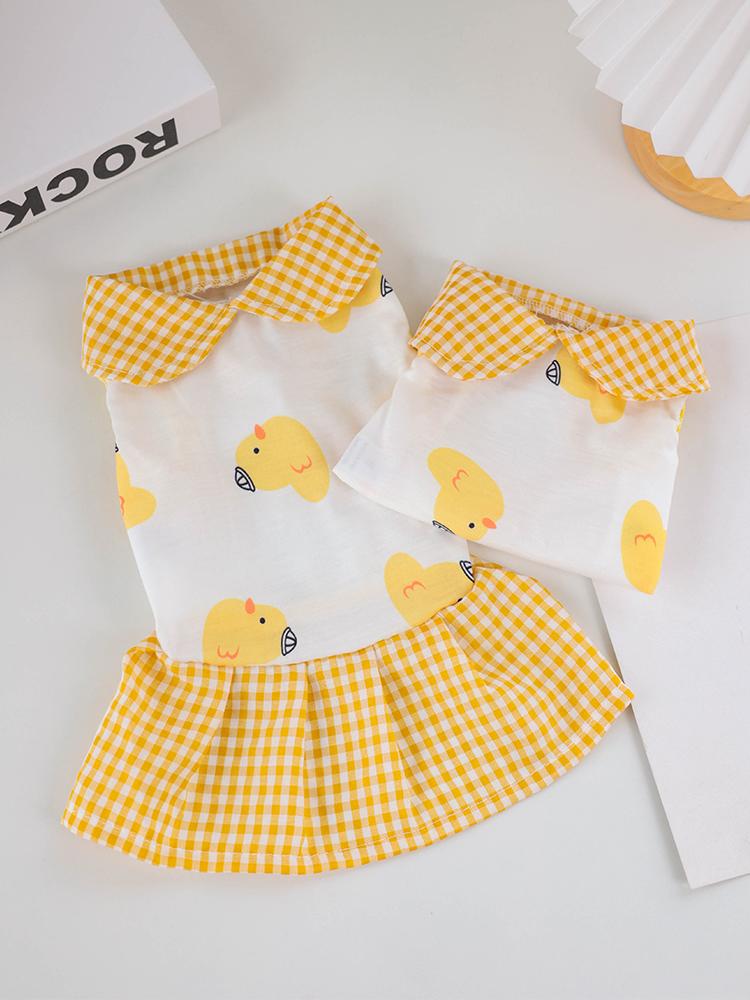 Áo váy chó mèo thú cưng vịt vàng