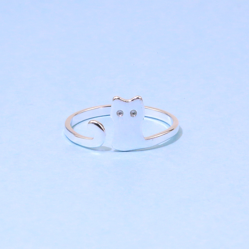 Nhẫn hình mèo đơn giản