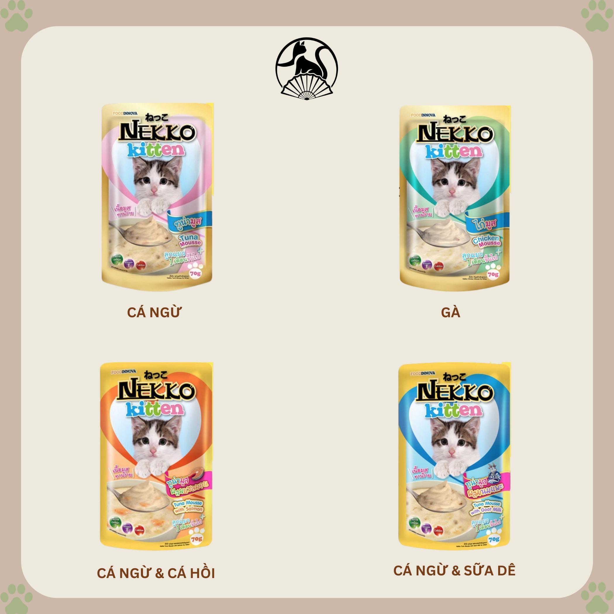 Pate Nekko dành cho mèo con kitten đủ vị gói 70g hàng nhập khẩu chính hãng