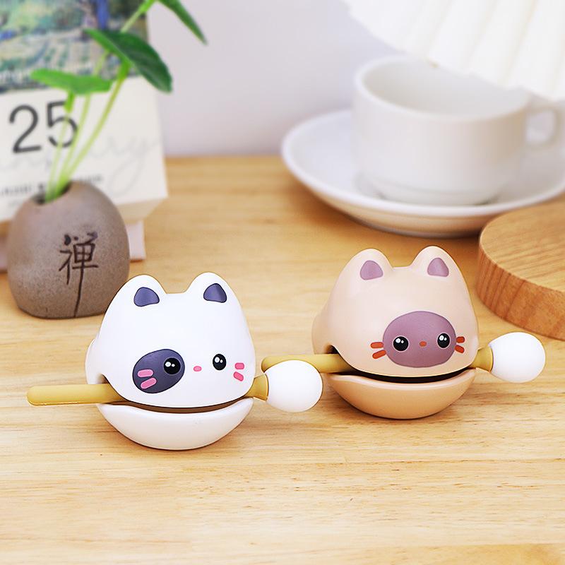 Gõ mini hình mèo mõ nhựa tiếng vang âm nhạc quà tặng trang trí bàn học bàn làm việc giảm stress