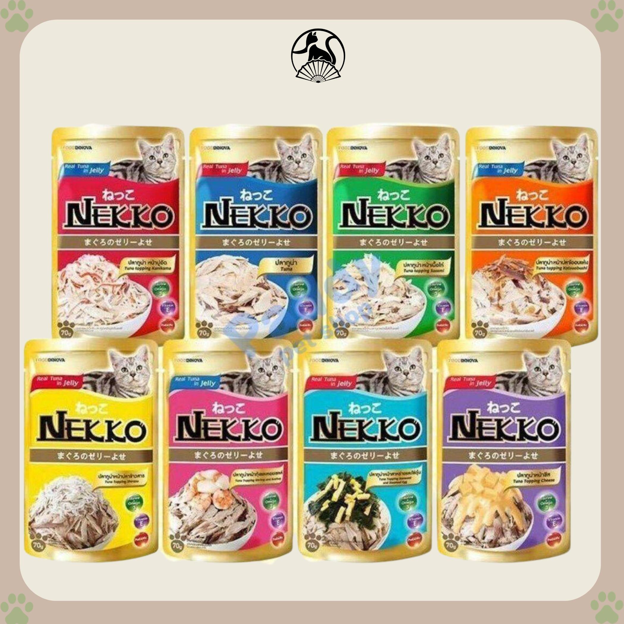 Pate Nekko dành cho mèo trưởng thành đủ vị sốt và thạch gói 70g hàng chính hãng