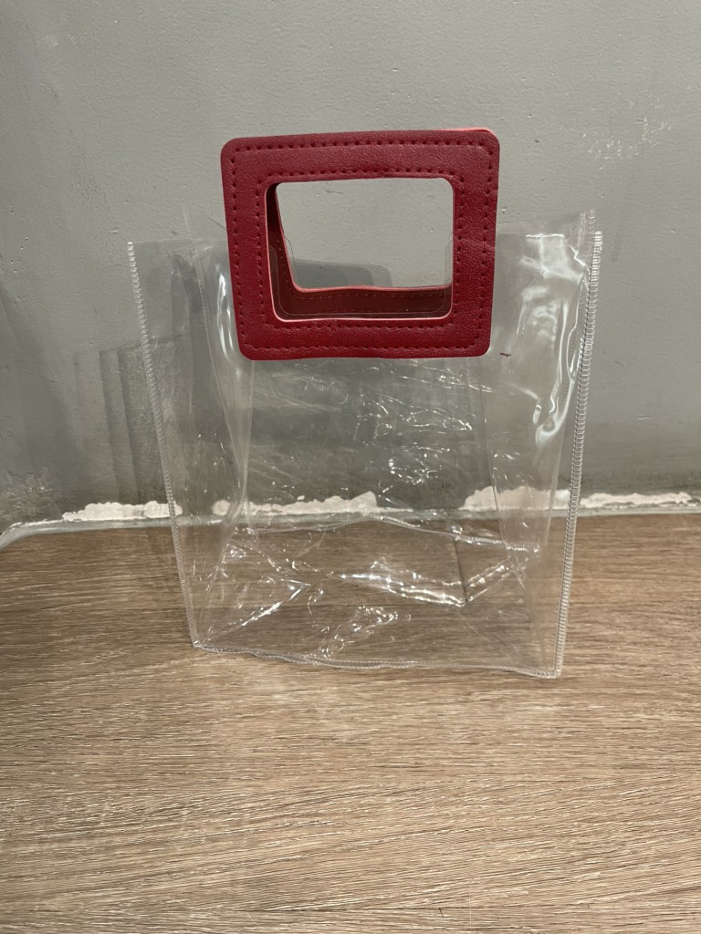 Túi nhựa trong sz bé 10x8 cm (quai đỏ, xanh, hồng, trắng)