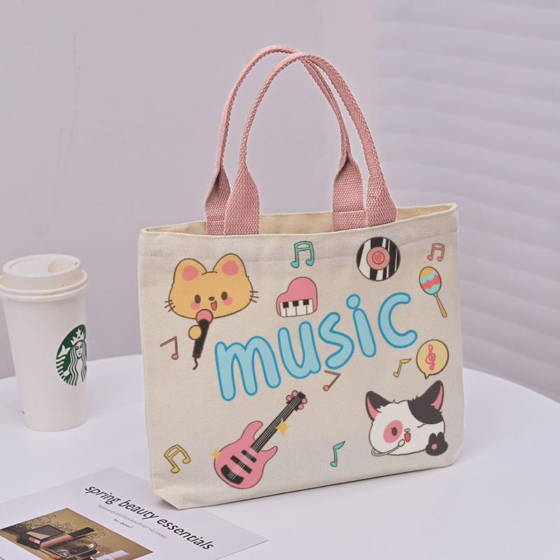 Túi vải hình mèo mang cơm, đồ dùng