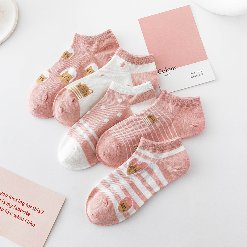 Tất lưới mỏng thoáng khí hình mèo