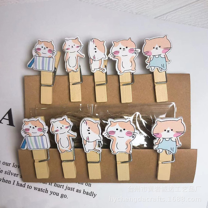 Bộ kẹp trang trí hình mèo 10c/ set