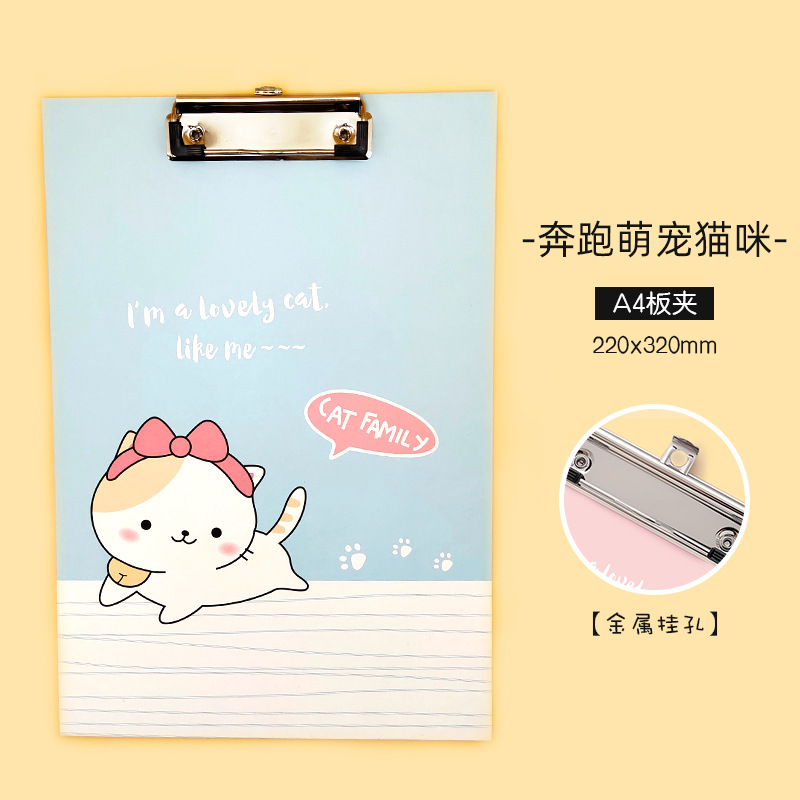 Kẹp tài liệu màu xanh, hồng hình mèo