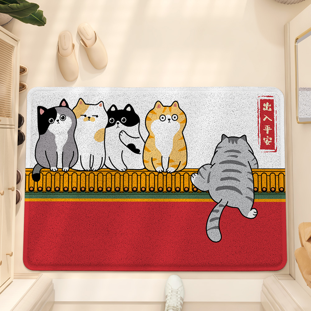 Thảm hình mèo dạng lưới chống trượt 45x75cm