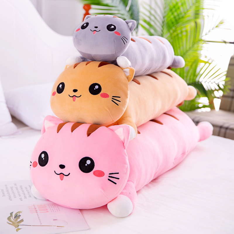 Gối ôm hình mèo đầu to, má hồng size 80cm