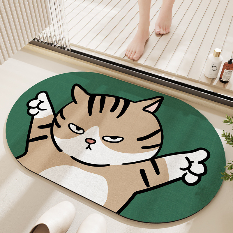 Thảm lông, cao su chống trượt hình mèo sz 40x60cm
