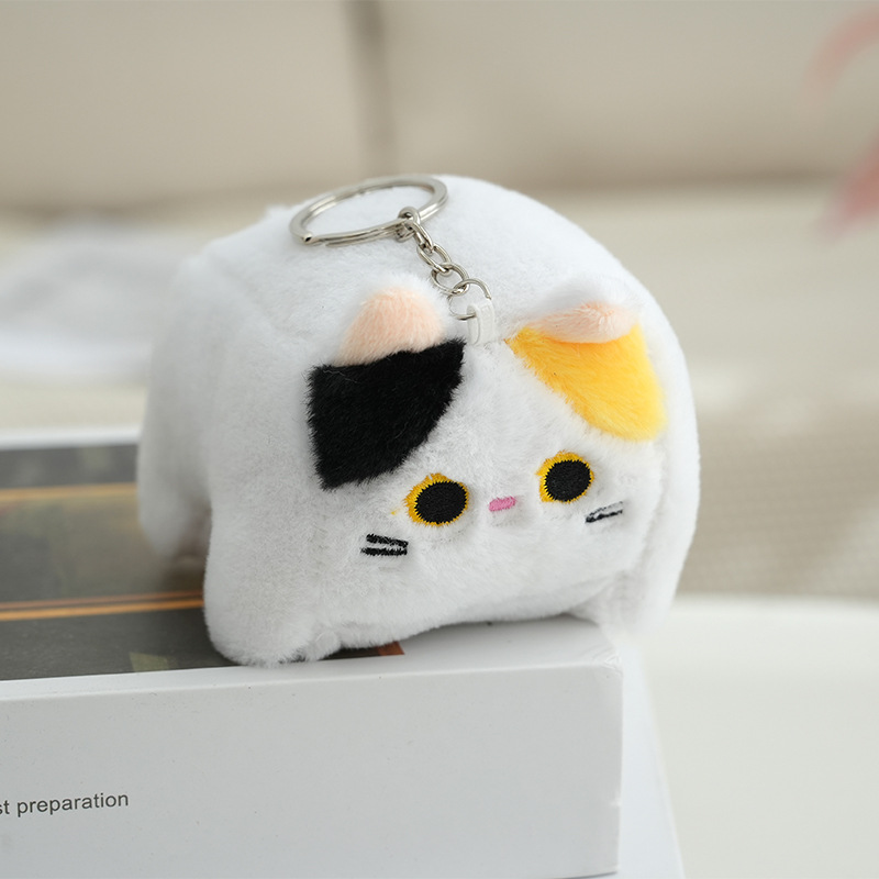 Móc khóa mèo bông hình vuông