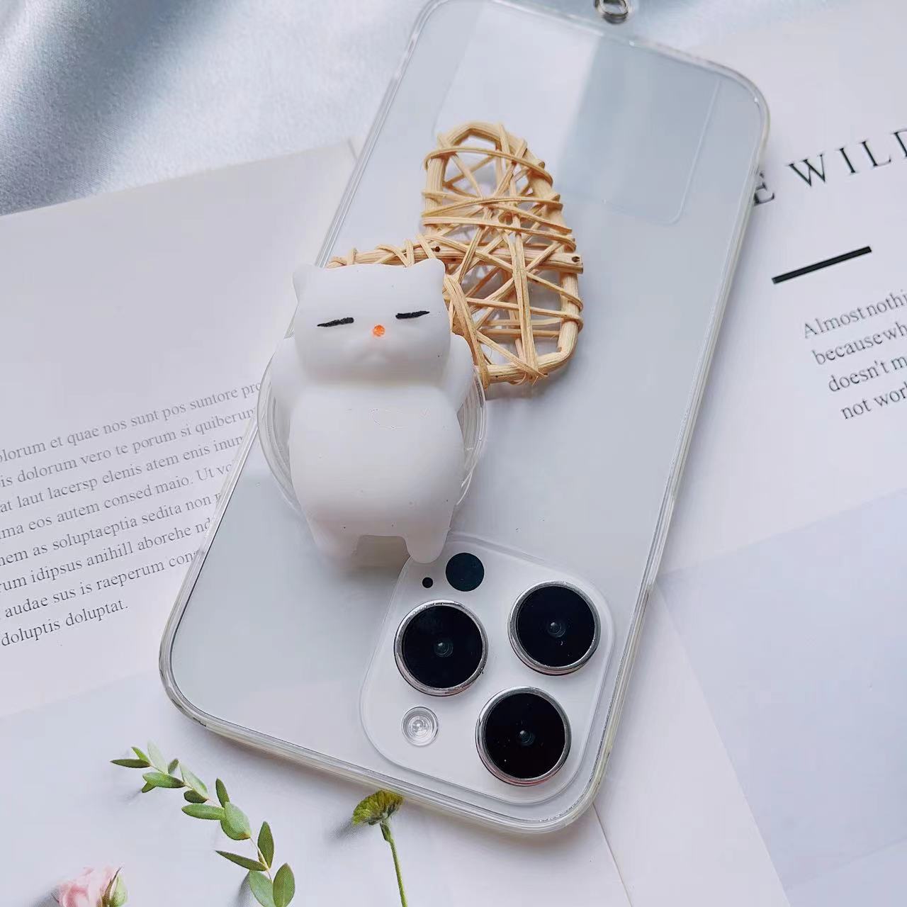 Pop dán đt silicon hình mèo, chân mèo có thể nắn bóp