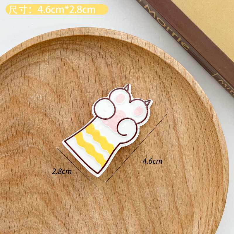 Kẹp tóc mái nhựa acrylic hình chân mèo màu sắc