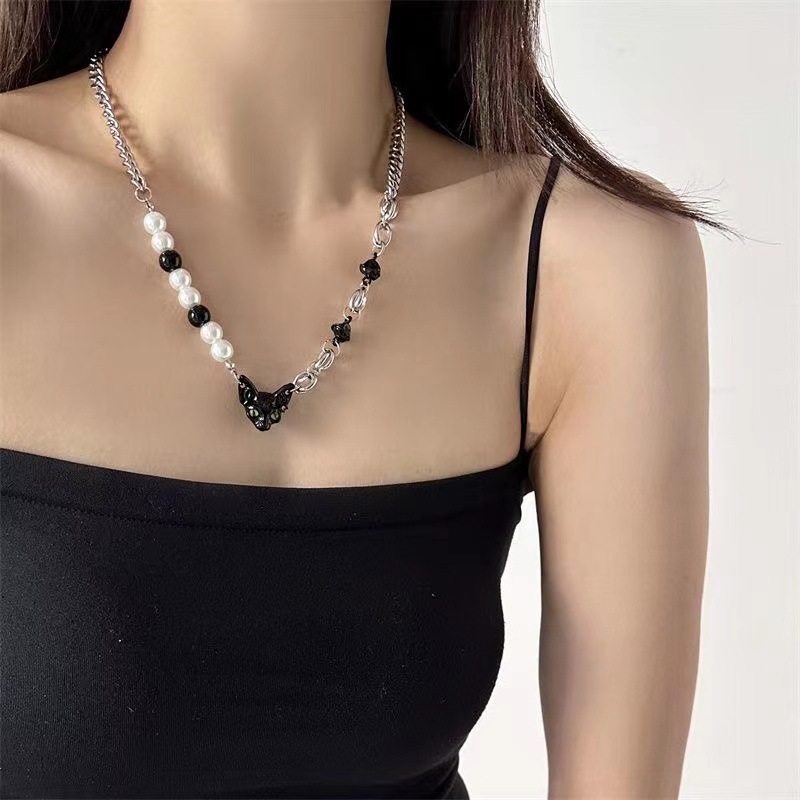Vòng cổ cho nữ mặt mèo đen