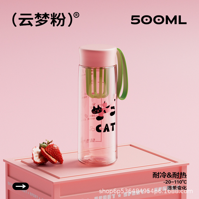 Bình nhựa đựng nước hình mèo 500ml