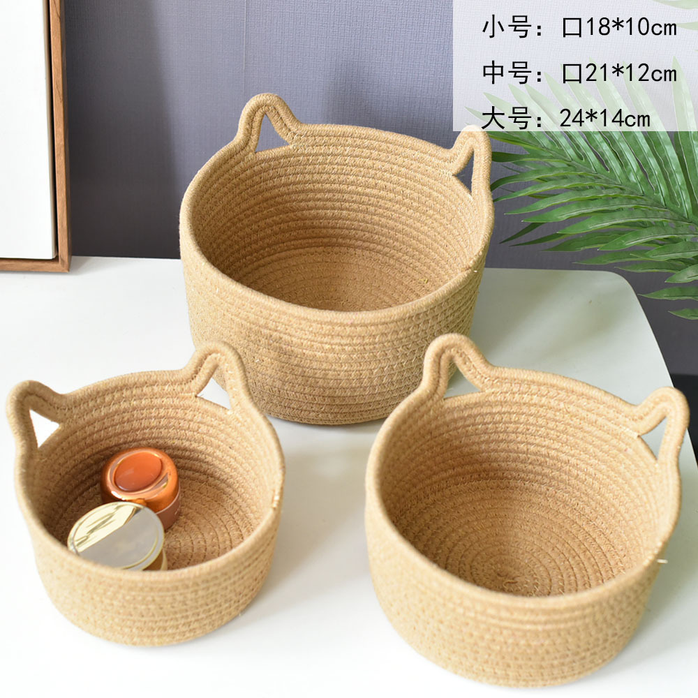 Giỏ đan đựng đồ hình tai mèo