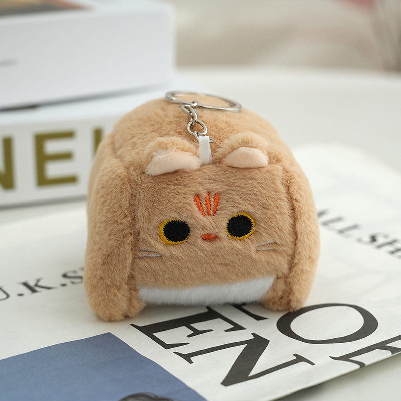 Móc khóa mèo bông hình vuông