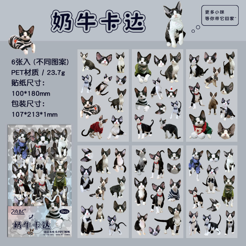 Bộ sticker chống nước hình các giống mèo