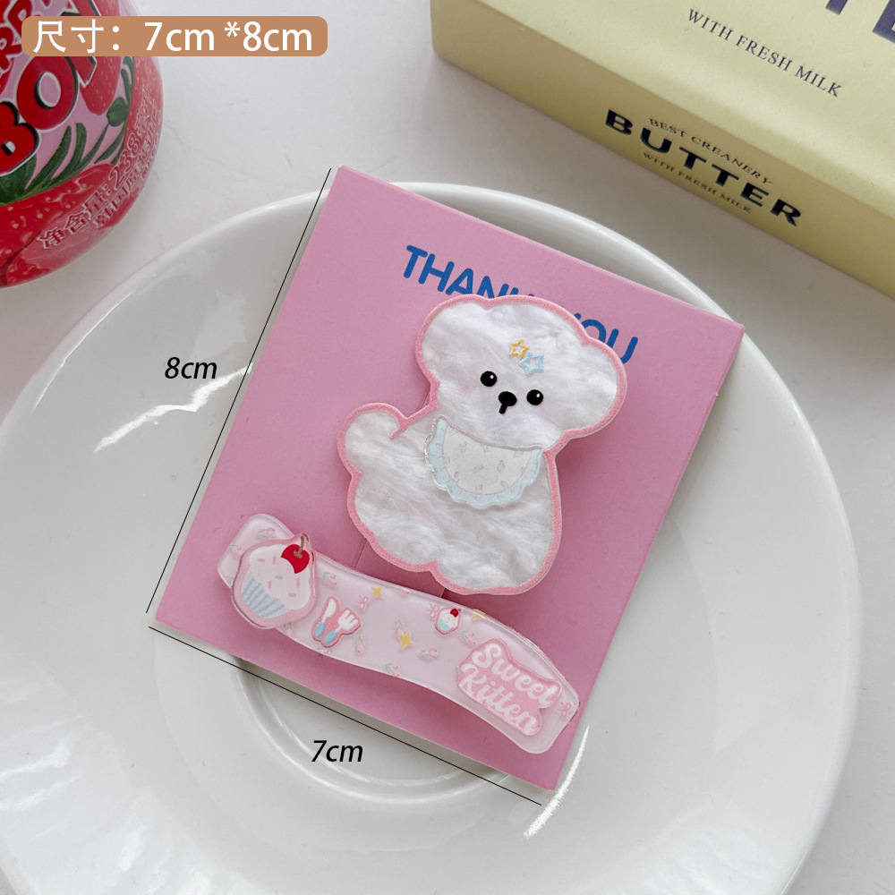 Bộ 2 kẹp tóc mái hình mèo và họa tiết