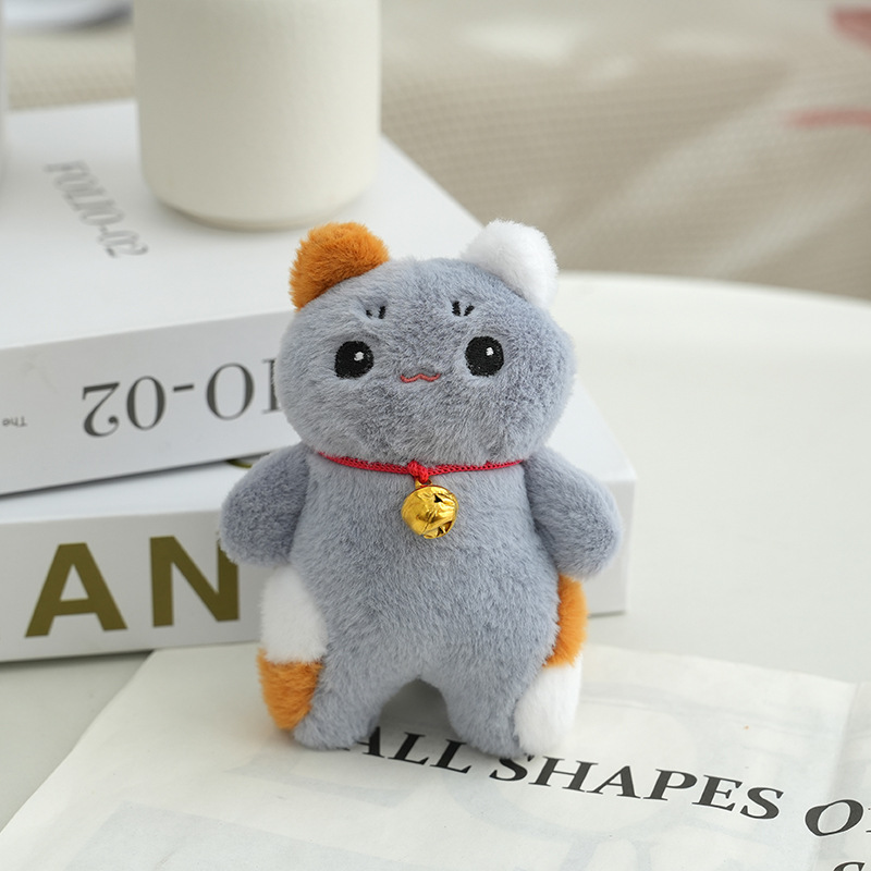 Móc khóa mèo tam thể đeo chuông