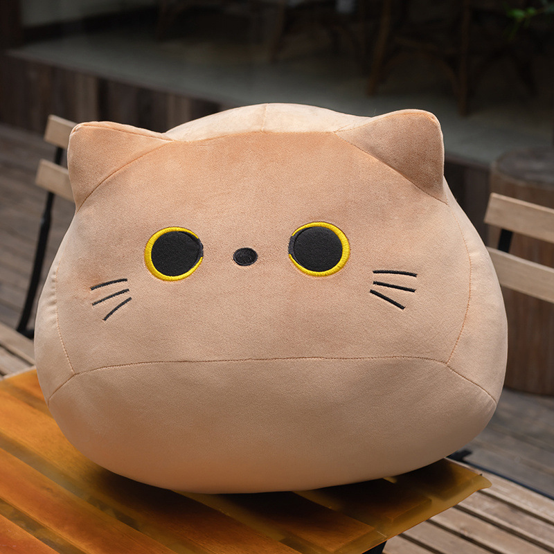 Thú nhồi bông mặt mèo màu nâu sz 30cm