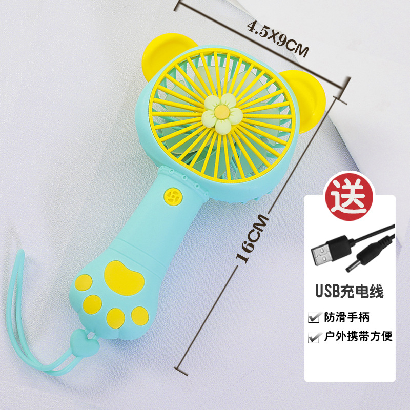Quạt mini cầm tay hình tai và chân mèo, cổng sạc usb