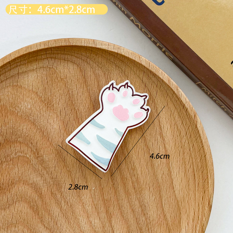 Kẹp tóc mái nhựa acrylic hình chân mèo màu sắc