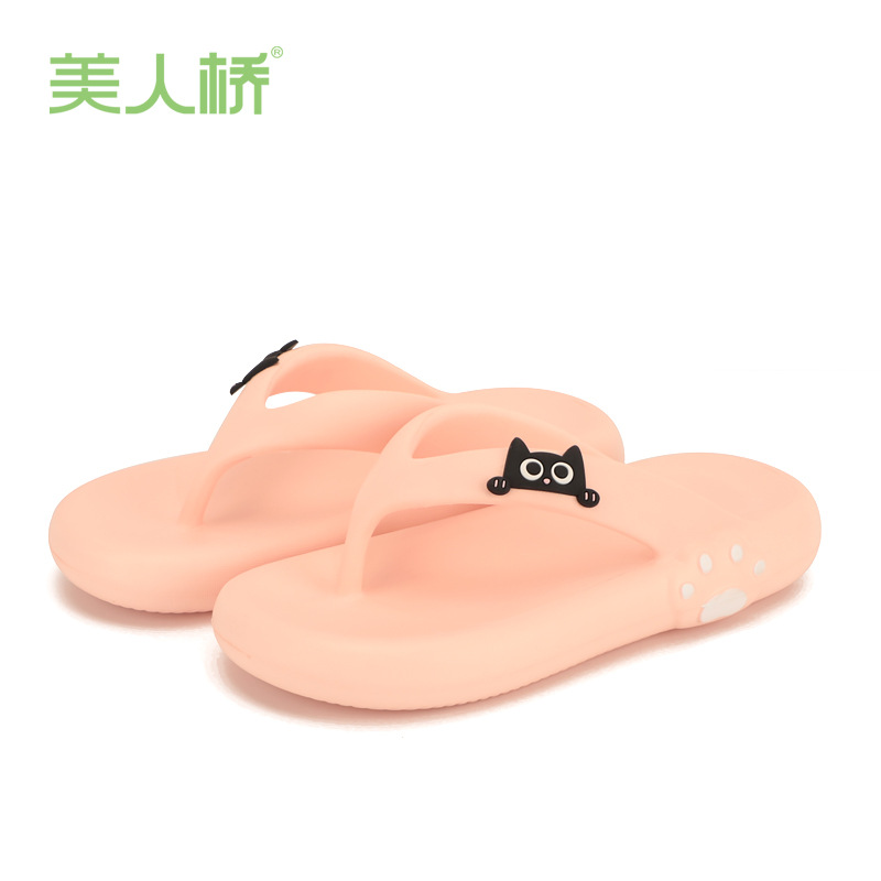 Dép xỏ ngón đế bánh mì hoạ tiết hình mèo và chân mèo