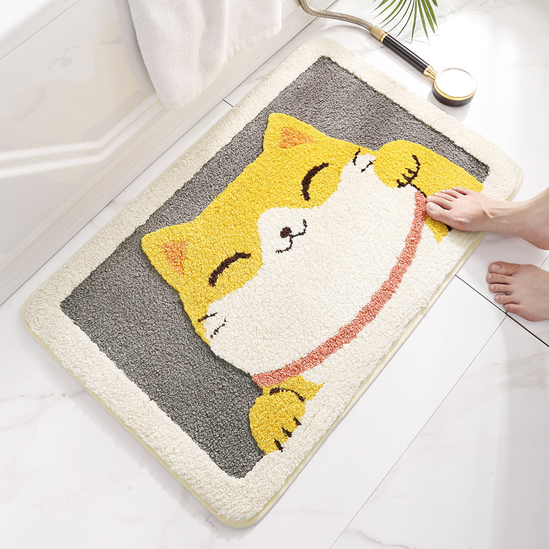 Thảm lông, cao su chống trượt hình mèo sz 40x60cm