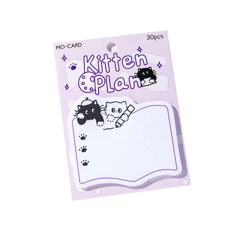 Giấy note hình mèo đen nền nhiều màu
