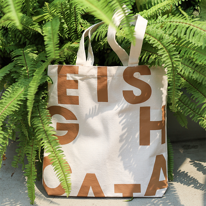 Túi tote túi vải canvas in hình mèo nhà Geisha Cat