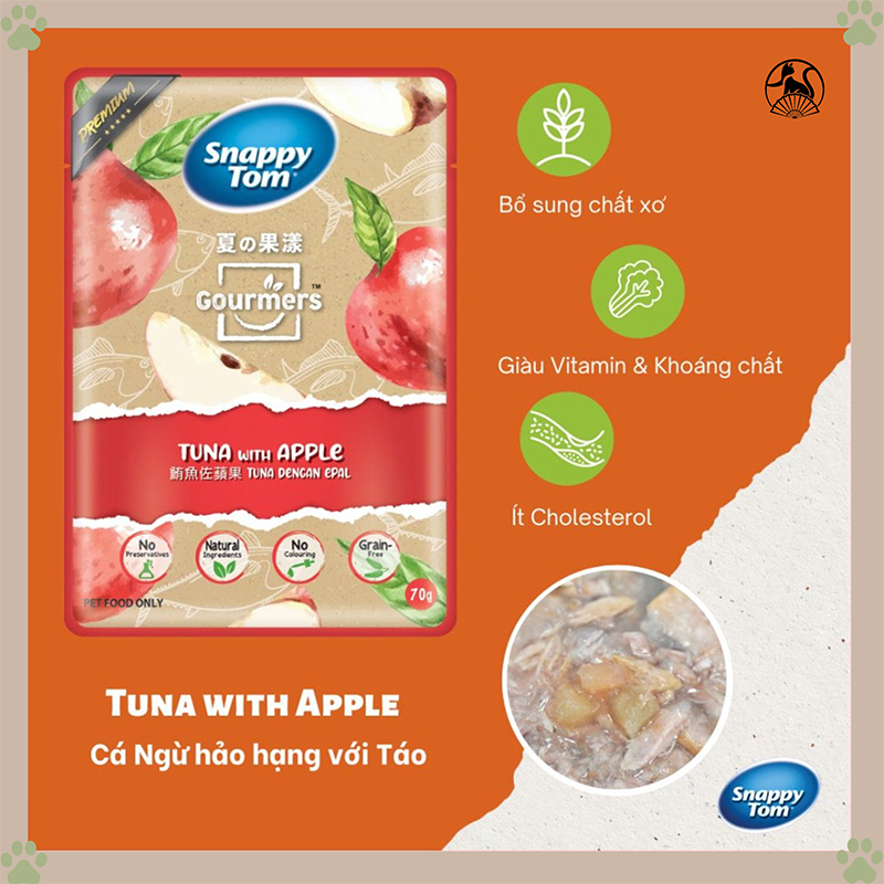 Pate mèo Snappy Tom trái cây 70g đủ vị hàng nhập khẩu chính hãng