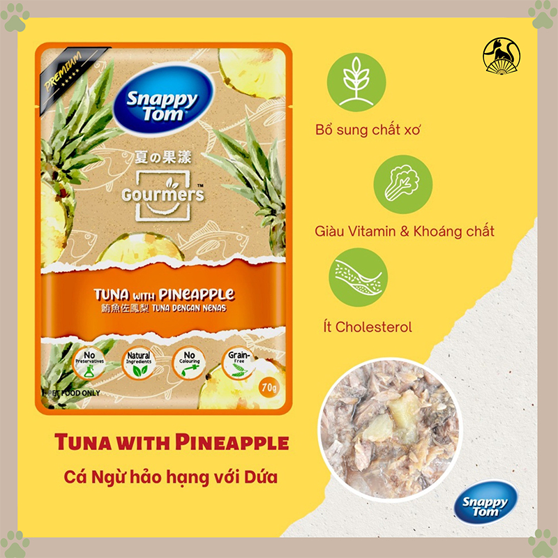 Pate mèo Snappy Tom trái cây 70g đủ vị hàng nhập khẩu chính hãng