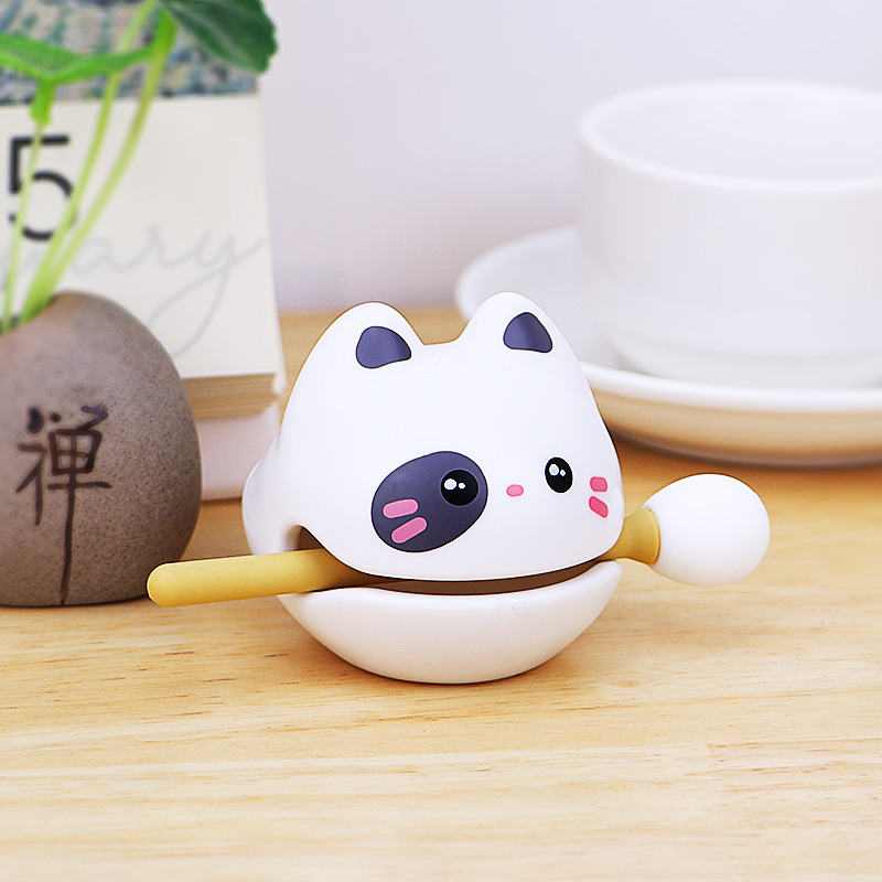 Bộ đồ chơi giảm stress độc lạ gõ mõ tụng kinh hình mèo bằng nhựa tạo tiếng vang âm nhạc