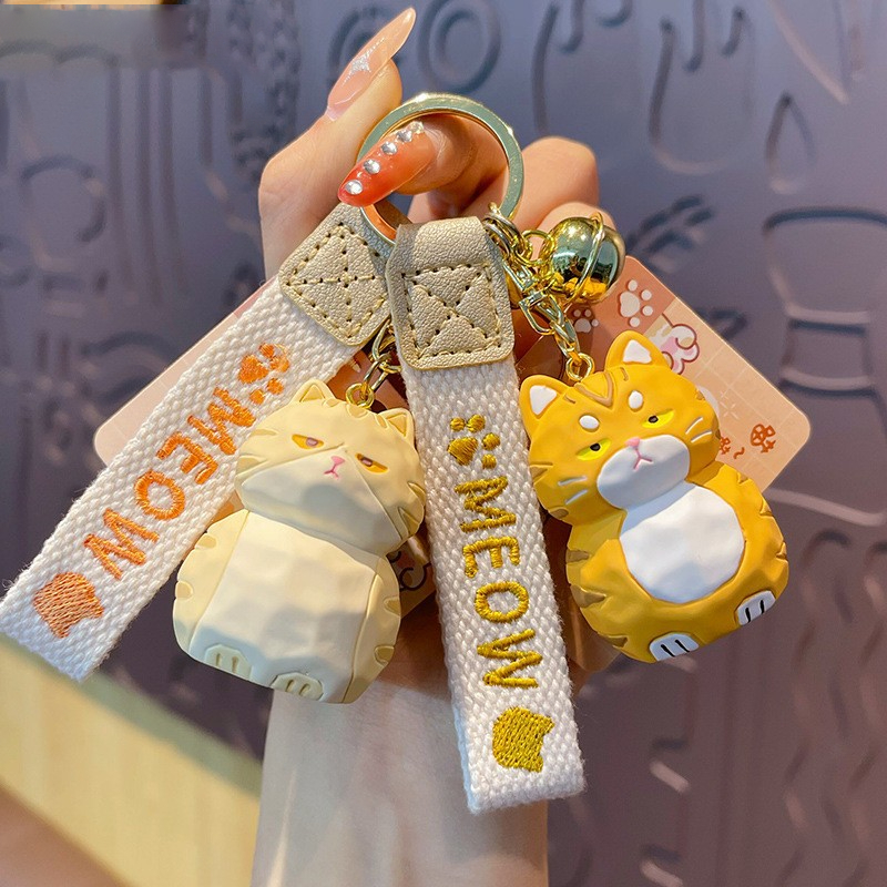 Móc Khóa Mèo Không Chân 3D Nhựa Resin Dễ Thương Chất Liệu Dùng Trang Trí Phụ Kiện Balo Túi Xách