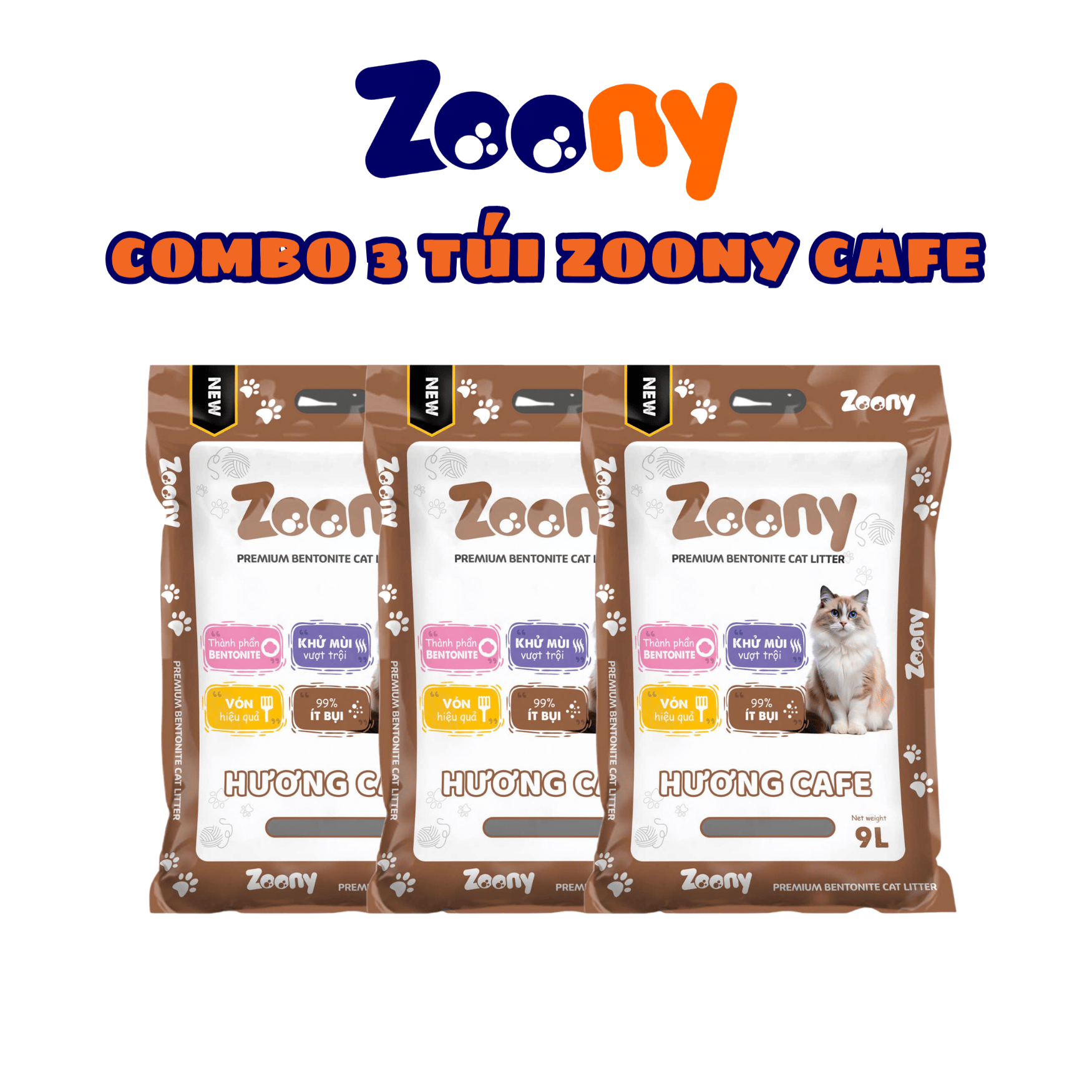 COMBO 3 TÚI CÁT VỆ SINH ZOONY